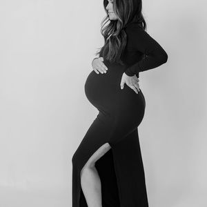 Black turtle neck BUMPSUIT maxi dress